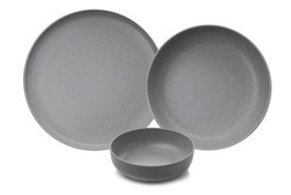 Hermia MOD12Y1720159 Vajilla de Porcelana de 12 Piezas para Comedor, Elegante y Moderna, Apta para Microondas y Lavavajillas, Diámetro Plato 24cm