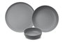 Hermia MOD12Y1720159 Vajilla de Porcelana de 12 Piezas para Comedor, Elegante y Moderna, Apta para Microondas y Lavavajillas, Diámetro Plato 24cm