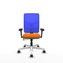 PIQUERAS Y CRESPO Silla de oficina Motilla con mecanismo Sincro/Traslack Naranja y Azul