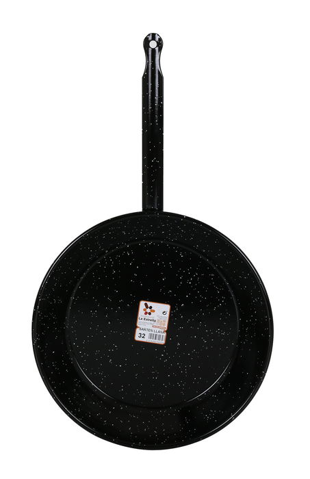 La Estrella - Sarten Llana Bordonada 32 cm "Jaspeada" - Sartén de 32 cm de diámetro, ideal para cocina profesional y hogar (10 Unidades)