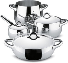 Alessi Mami Set de Ollas Acero Inoxidable 18/10 SG100S7