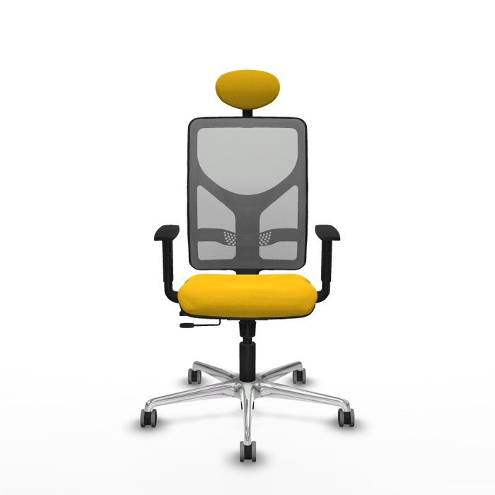 PIQUERAS Y CRESPO Silla de oficina Motilla con mecanismo Sincro/Traslack, Amarillo y Gris