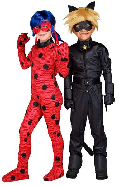 My Other Me Disfraz Infantil Cat Noir Chaqueta Pantalón Cinturón Guantes Antifaz Peluca Anillo Talla 6-8 Años