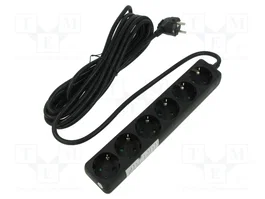 GOOBAY Prolongador de alimentación H05VV-F 3G1,5mm2 5m Negro