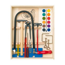 Pebaro Caja de madera con kit de marquetería y pinturas, 16 piezas