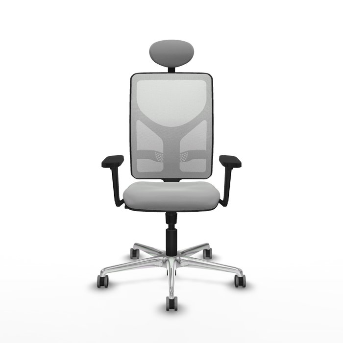 PIQUERAS Y CRESPO Silla de oficina Motilla con mecanismo Sincro, Gris claro y Blanco