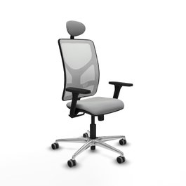 PIQUERAS Y CRESPO Silla de oficina Motilla con mecanismo Sincro, Gris claro y Blanco