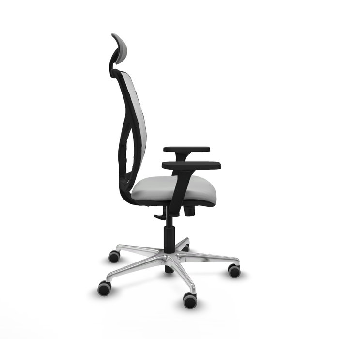 PIQUERAS Y CRESPO Silla de oficina Motilla con mecanismo Sincro, Gris claro y Blanco