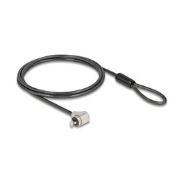 DeLOCK 20974 Candado para portátil con llave, Negro