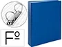 Liderpapel Carpeta de 2 Anillas 40mm Folio Cartón Forrado Plástico Azul
