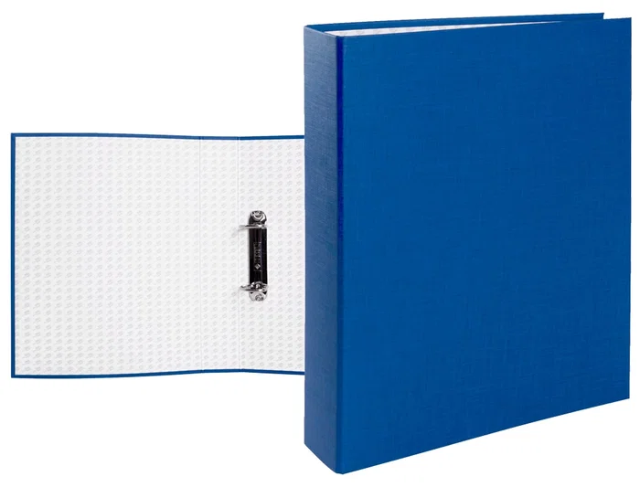 Liderpapel Carpeta de 2 Anillas 40mm Folio Cartón Forrado Plástico Azul