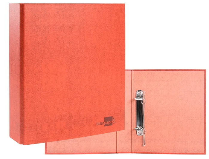 Liderpapel Carpeta de 2 anillas 25mm mixtas tamaño cuarto acabado cuero