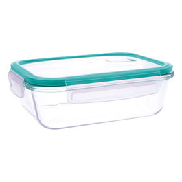 Recipiente Rectangular Hermético Vidrio Ciclon Quid 18x13x6 cm - 64 cL (12 Unidades)