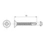 DUVER Tornillo Broca Rosca Chapa Cabeza Plana Din 7504-P Zincado Largo 16Mm Ø4.8Mm (Set de 200)