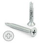DUVER Tornillo Broca Rosca Chapa Cabeza Plana Din 7504-P Zincado Largo 16Mm Ø4.8Mm (Set de 200)