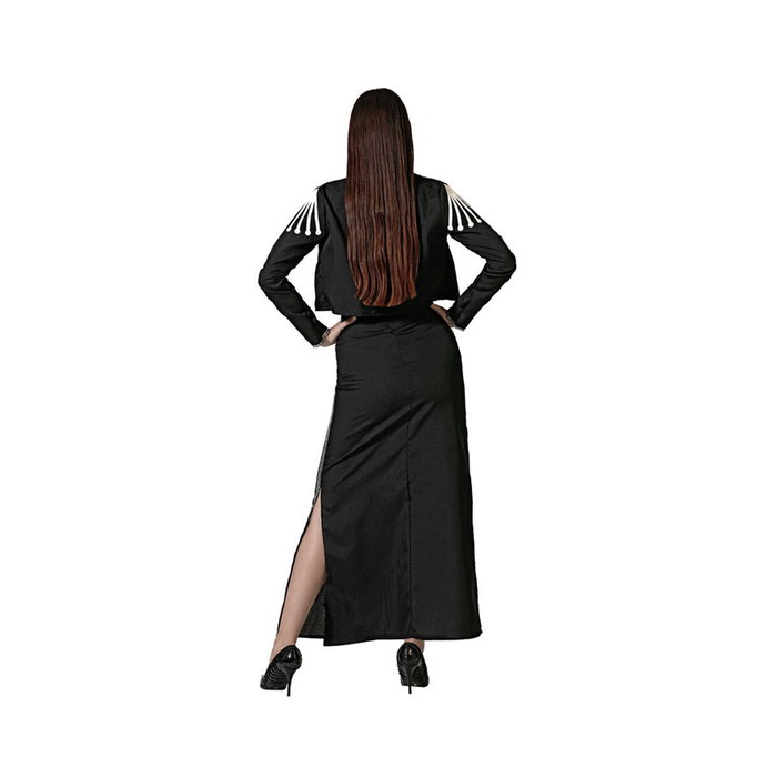 Disfraz de Esqueleto Mexicano para Mujer Talla XXL - Chaqueta Negra con Calavera y Falda