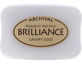 Tsukineko Almohadilla de Tinta Brilliance Oro Galáctico Efecto Nacarado 95x65mm
