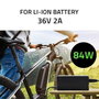 Qoltec Cargador de batería para bicicleta eléctrica 36V | 42V | 2A | 5.5*2.1 mm