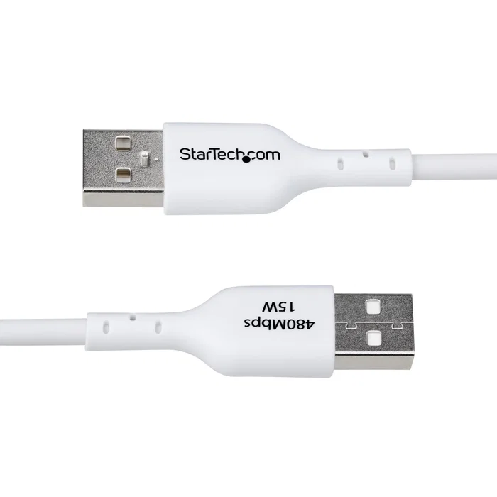 StarTech.com USB2AC2MNCWHE Cable USB-A a USB-C de 2m Blanco - Carga Rápida 3A/15W, USB 2.0, Compatible con iPhone 15, Samsung Galaxy, Google Pixel, iPad, MacBook
