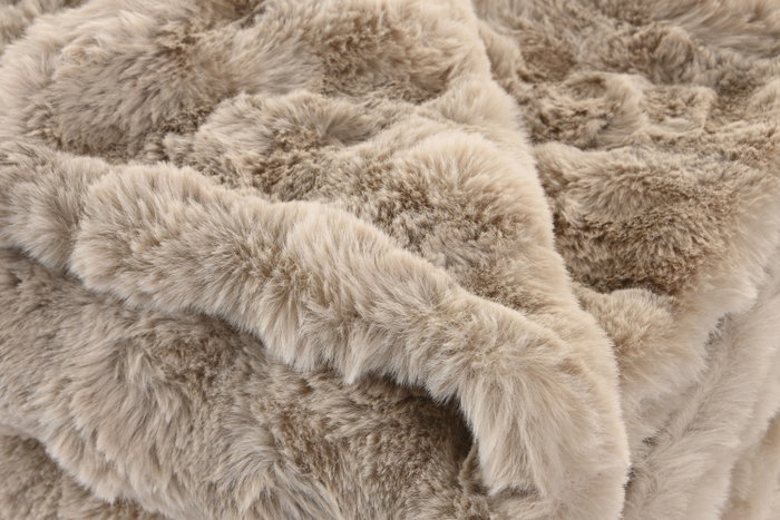DKD Home Decor Rabit fur april 25 a Manta Beige 170 x 130 cm (2 Unidades)