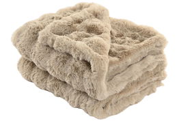 DKD Home Decor Rabit fur april 25 a Manta Beige 170 x 130 cm (2 Unidades)