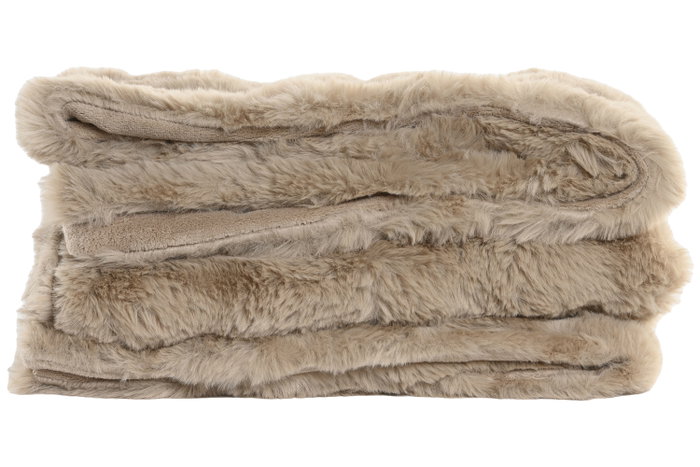 DKD Home Decor Rabit fur april 25 a Manta Beige 170 x 130 cm (2 Unidades)