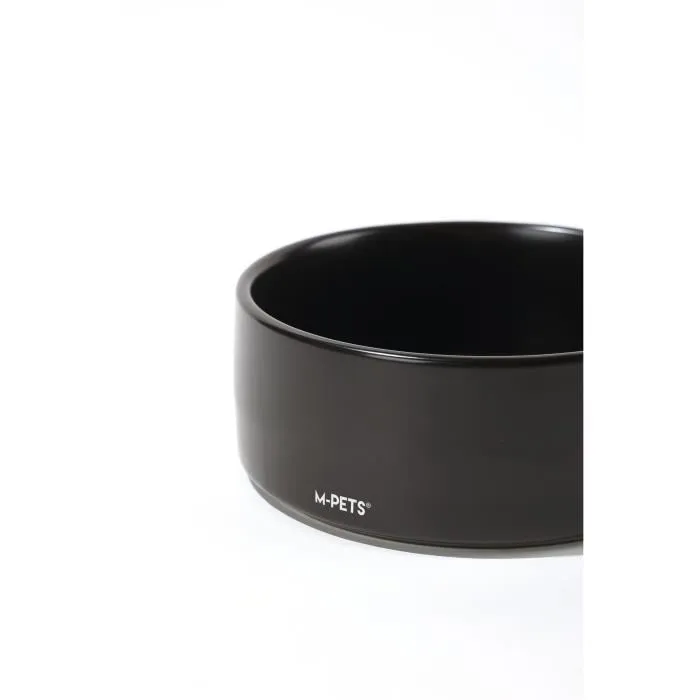 M Pets Cuencos de cerámica con soporte de bambú 2x350 ml OPERA Negro
