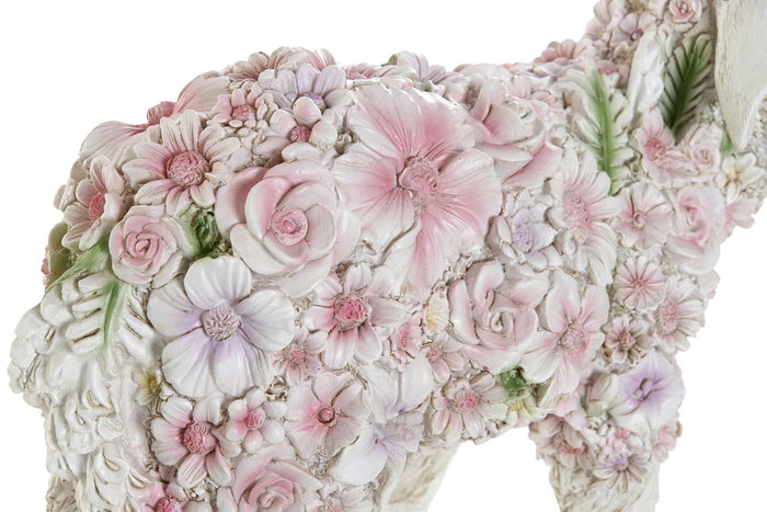 DKD Home Decor Figura de Resina con Flores en Relieve, Pack de 2 Surtido