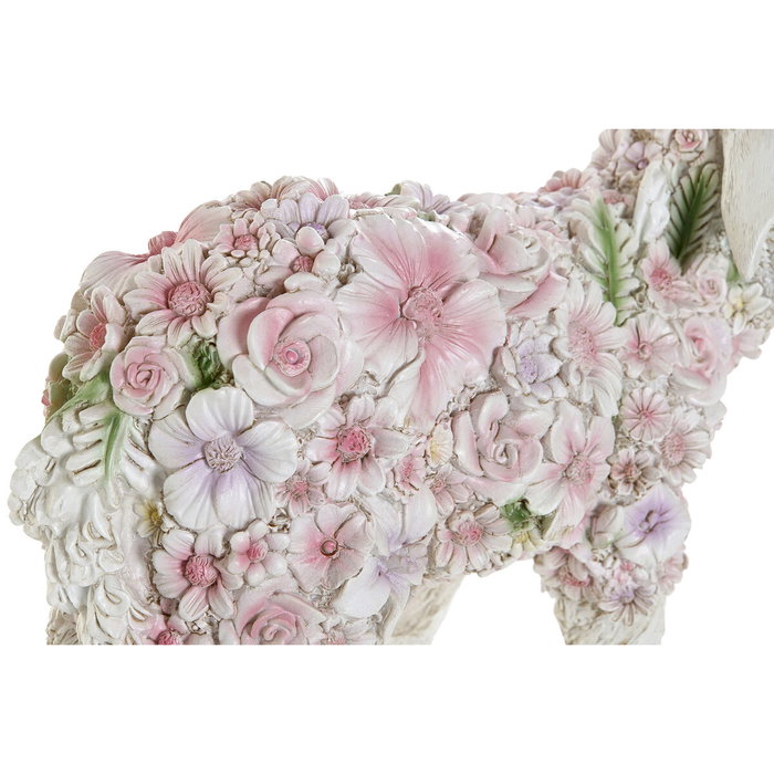 DKD Home Decor Figura de Resina con Flores en Relieve, Pack de 2 Surtido