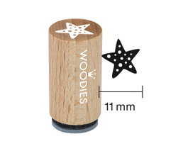 Woodies Sello mini de madera y caucho estrella de mar 15x25mm