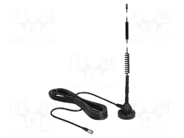 DeLOCK Antena LTE Omnidireccional 5 dBi con conector SMA y cable de 3 m, Negro