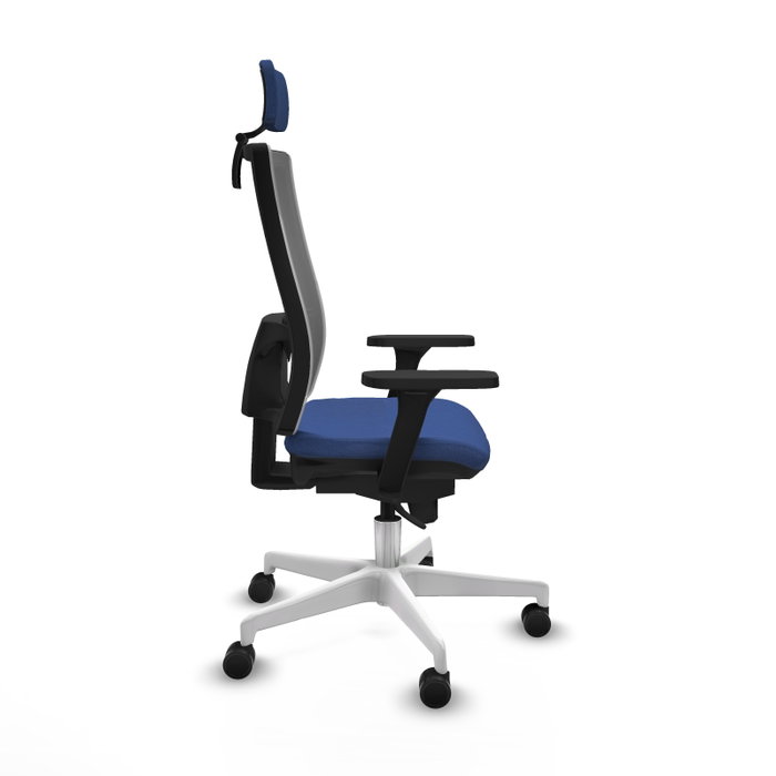PIQUERAS Y CRESPO Silla de oficina Horna con mecanismo Sincro, Azul marino y Gris