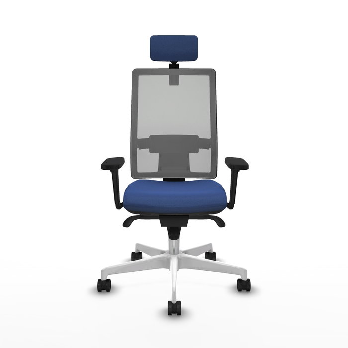 PIQUERAS Y CRESPO Silla de oficina Horna con mecanismo Sincro, Azul marino y Gris