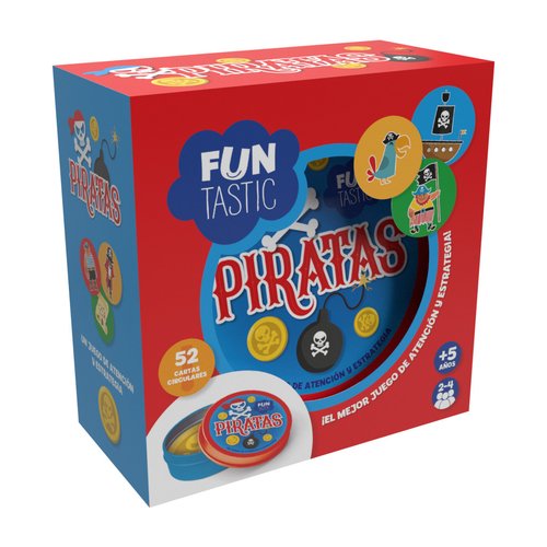 IMAGILAND Juego de Cartas Redondas Funtastic Piratas con Caja IMAGILAND Juego de Cartas Redondas Funtastic Piratas con Caja