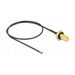 DeLOCK Cable de Antena Coaxial RP-SMA Hembra a MHF 4L LK Macho 1.37 de 35 cm