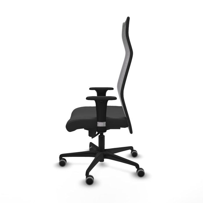 PIQUERAS Y CRESPO Sillón Albacete con Mecanismo Sincro, Similpiel Gris Oscuro y Malla Negro
