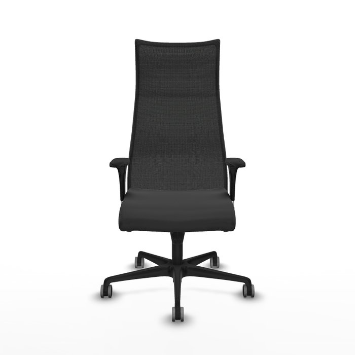 PIQUERAS Y CRESPO Sillón Albacete con Mecanismo Sincro, Similpiel Gris Oscuro y Malla Negro