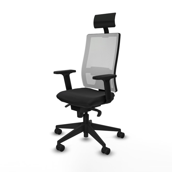 PIQUERAS Y CRESPO Silla de oficina Horna con mecanismo Sincro, Negro y Blanco