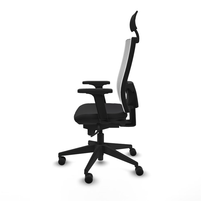 PIQUERAS Y CRESPO Silla de oficina Horna con mecanismo Sincro, Negro y Blanco