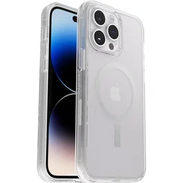 OtterBox Symmetry+ Clear para MagSafe Funda iPhone 14 Pro Max Resistente Golpes Caídas Antimicrobiana Transparente