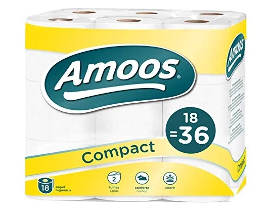 Amoos Papel higiénico doble capa, 18 rollos Amoos Papel higiénico doble capa, 18 rollos