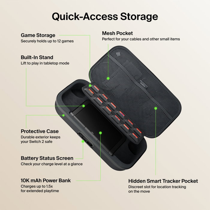 Belkin Charging CasePro 10000mAh para Nintendo Switch 2 - Anthracite