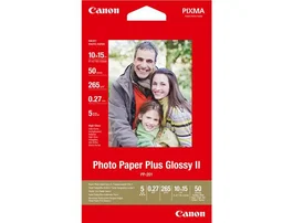 Canon Papel Fotográfico PP-201 Glossy 260 g/m² para Impresión, Formato 10x15 cm, Pack de 50 Hojas