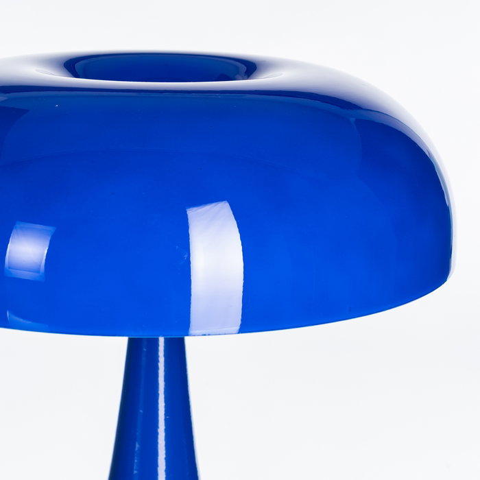 Lámpara Mesa Azul Cristal-Metal 25,50 X 25,50 X 25 cm