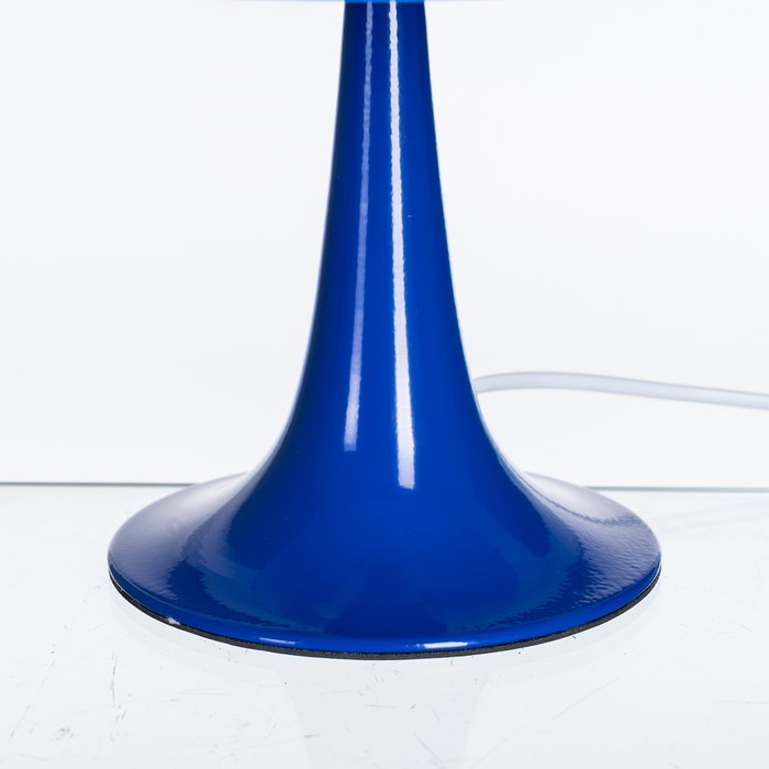 Lámpara Mesa Azul Cristal-Metal 25,50 X 25,50 X 25 cm