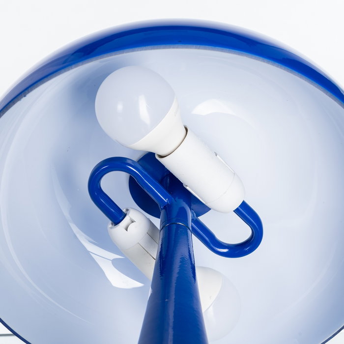 Lámpara Mesa Azul Cristal-Metal 25,50 X 25,50 X 25 cm