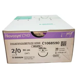 B. Braun Vetcare Novosyn CHD Violet 2/0 HS26 70cm 36uds