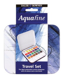 DALER ROWNEY Acuarelas Aquafine Estuche de 24 Colores con Pincel y Paleta