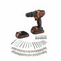 Black+Decker Kit de taladro percutor 18 V con 2 baterías de 1,5 Ah y 80 accesorios
