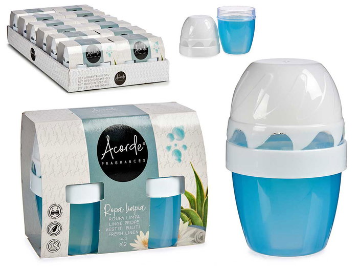 ACORDE Set 2 Ambientadores Gel 140Gr Ropa Limpia, Neutralizador de Olores, Larga Duración, 6.5x10.5x14.3 cm (Set de 24) ACORDE Set 2 Ambientadores Gel 140Gr Ropa Limpia, Neutralizador de Olores, Larga Duración, 6.5x10.5x14.3 cm (Set de 24)